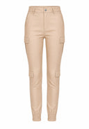 Hosen High Waist Kunstleder Cargo