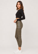 Hosen High Waist Kunstleder Cargo
