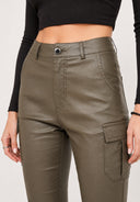 Hosen High Waist Kunstleder Cargo