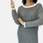 Elara Damen Langes Strickkleid
