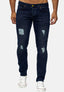 Elara Herren Jeans Destroyed Slim Fit Hose Denim Stretch