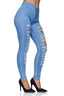 Elara Damen Jeans High Waist Destroyed