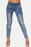 Elara women's baggy jeans boyfriend button placket
