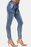 Elara women's baggy jeans boyfriend button placket