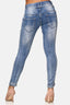Elara women's baggy jeans boyfriend button placket