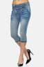 Elara women's 3/4 jeans slim high waist capri trousers
