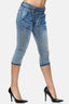 Elara women's 3/4 jeans slim high waist capri trousers