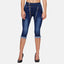 Elara women's 3/4 jeans slim high waist capri trousers