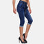 Elara women's 3/4 jeans slim high waist capri trousers