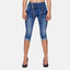 Elara women's 3/4 jeans slim high waist capri trousers