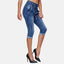 Elara women's 3/4 jeans slim high waist capri trousers