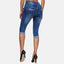 Elara women's 3/4 jeans slim high waist capri trousers
