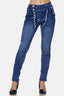 Elara women's baggy jeans boyfriend button placket