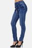 Elara women's baggy jeans boyfriend button placket