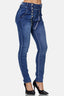 Elara women's baggy jeans boyfriend button placket